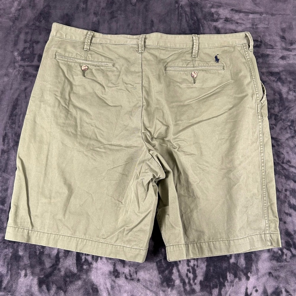 Polo Ralph Lauren Chino Shorts Mens 42 Olive Green Relaxed Fit Cotton 2487 - Picture 7 of 9